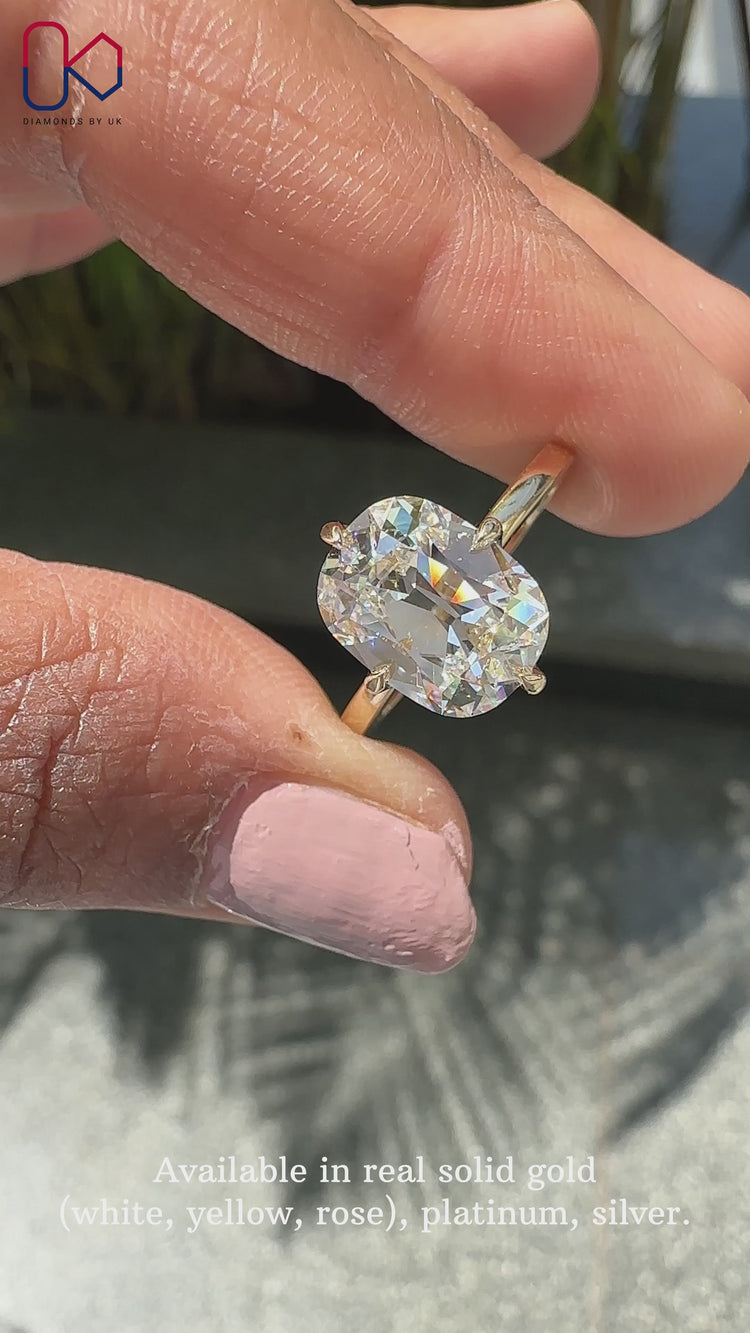 Old Mine Cushion Cut Diamond Ring with vintage charm.