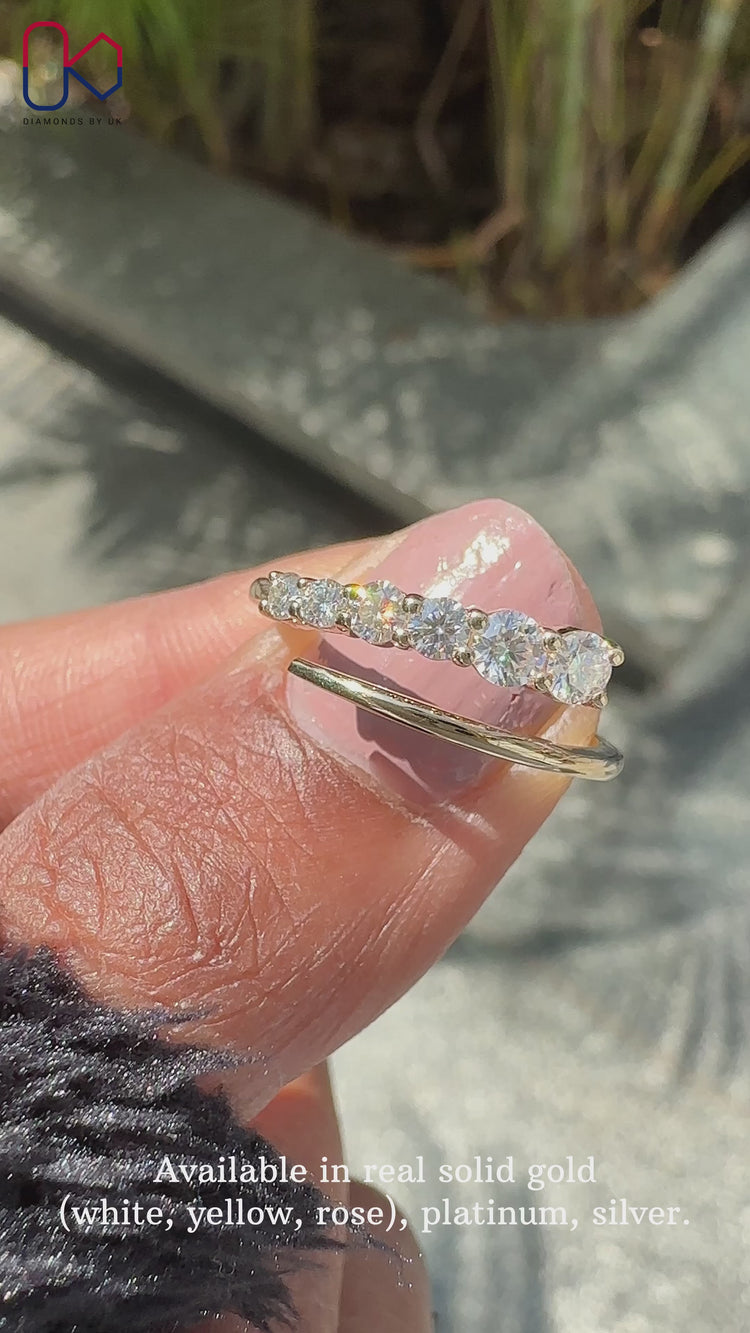 Stunning open gap wedding band featuring modern design and timeless style.
