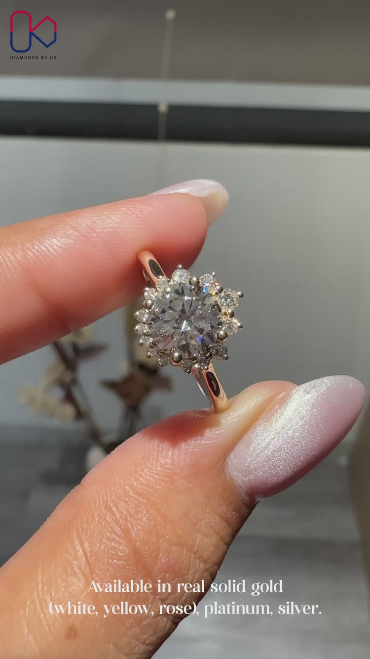 Handmade IGI Certified round diamond ring.
