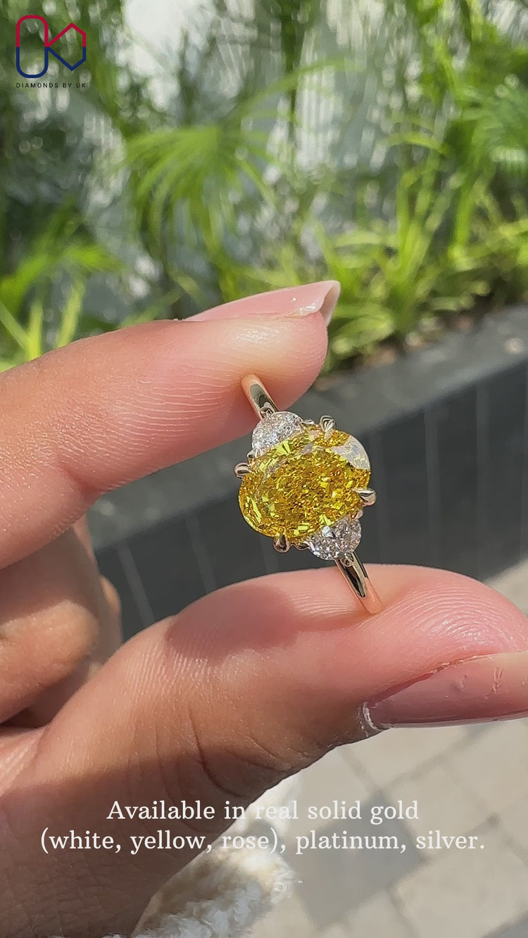 Elegant Oval Diamond Ring with brilliant sparkle.
