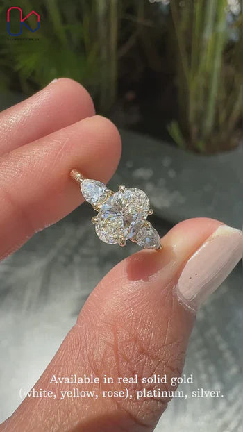 Oval diamond engagement ring showcasing a brilliant centre stone.
