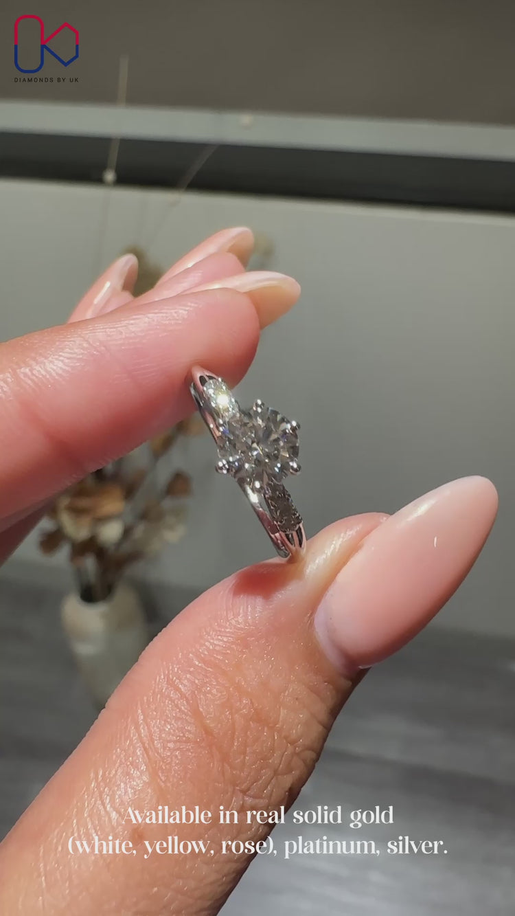 Round cut lab grown diamond ring
