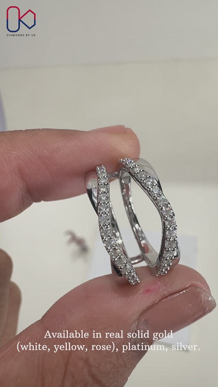 Handmade round diamond band with wrap guard.