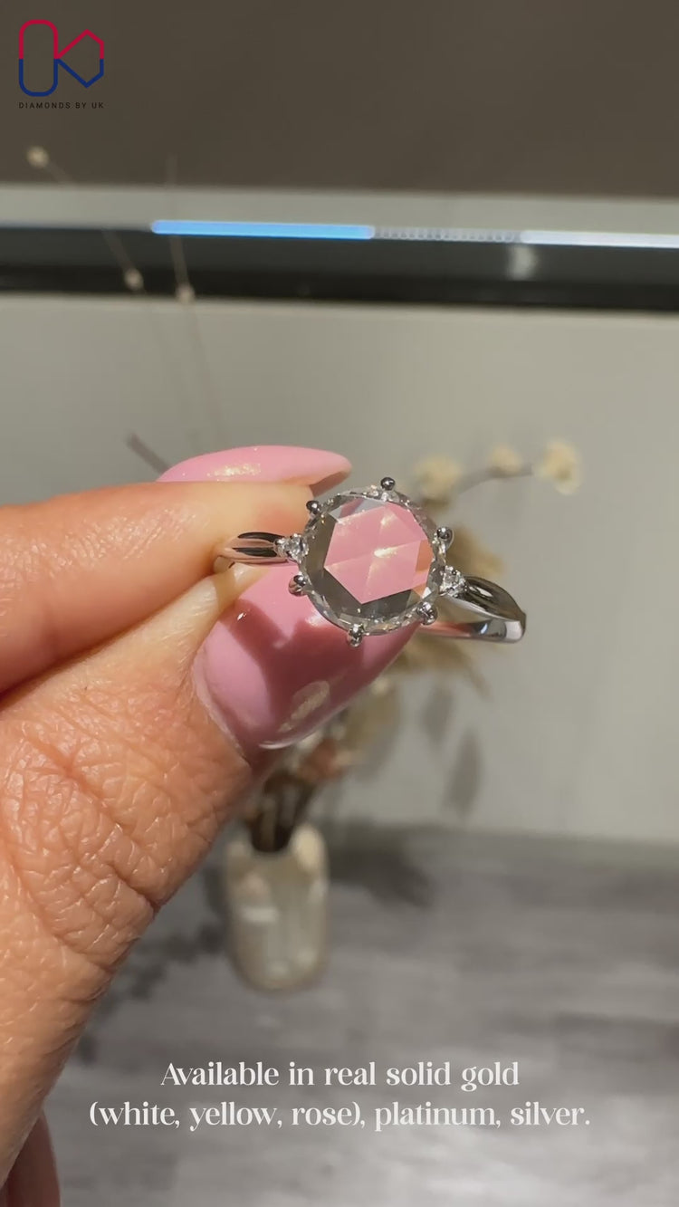 Elegant twisted band rose cut ring by Diamondsbyuk.
