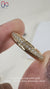 Round diamond band with knife edge style and pavé.
