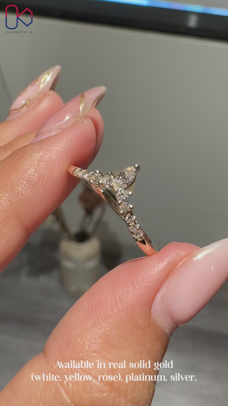 Diamondsbyuk round and marquise diamond stackable band.
