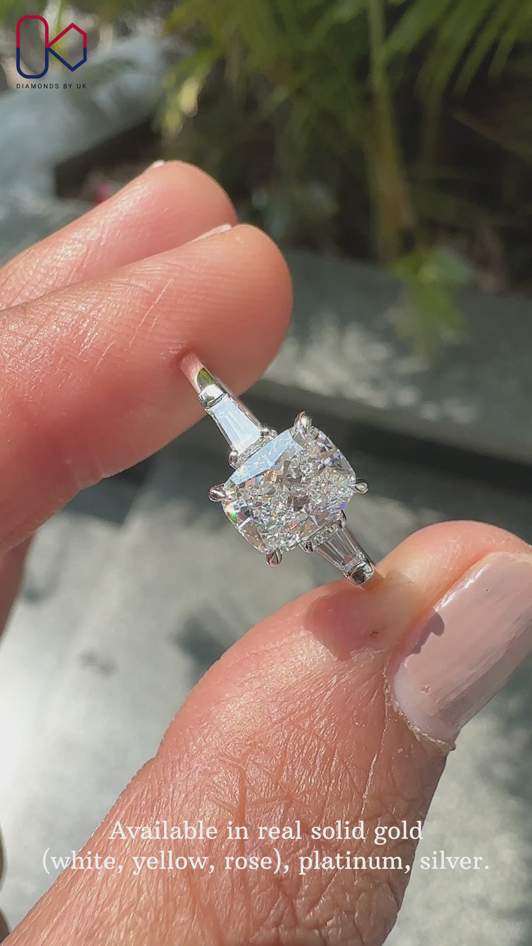 Cushion Cut Diamond Ring in a stunning yellow gold setting.
