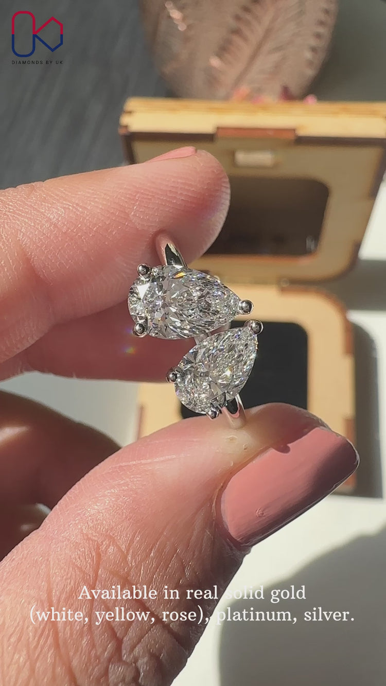 Pear Shaped Diamond Ring in a timeless white gold setting.
