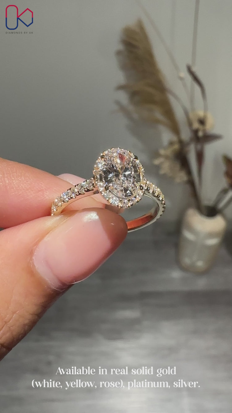 Handmade IGI Certified oval diamond ring.