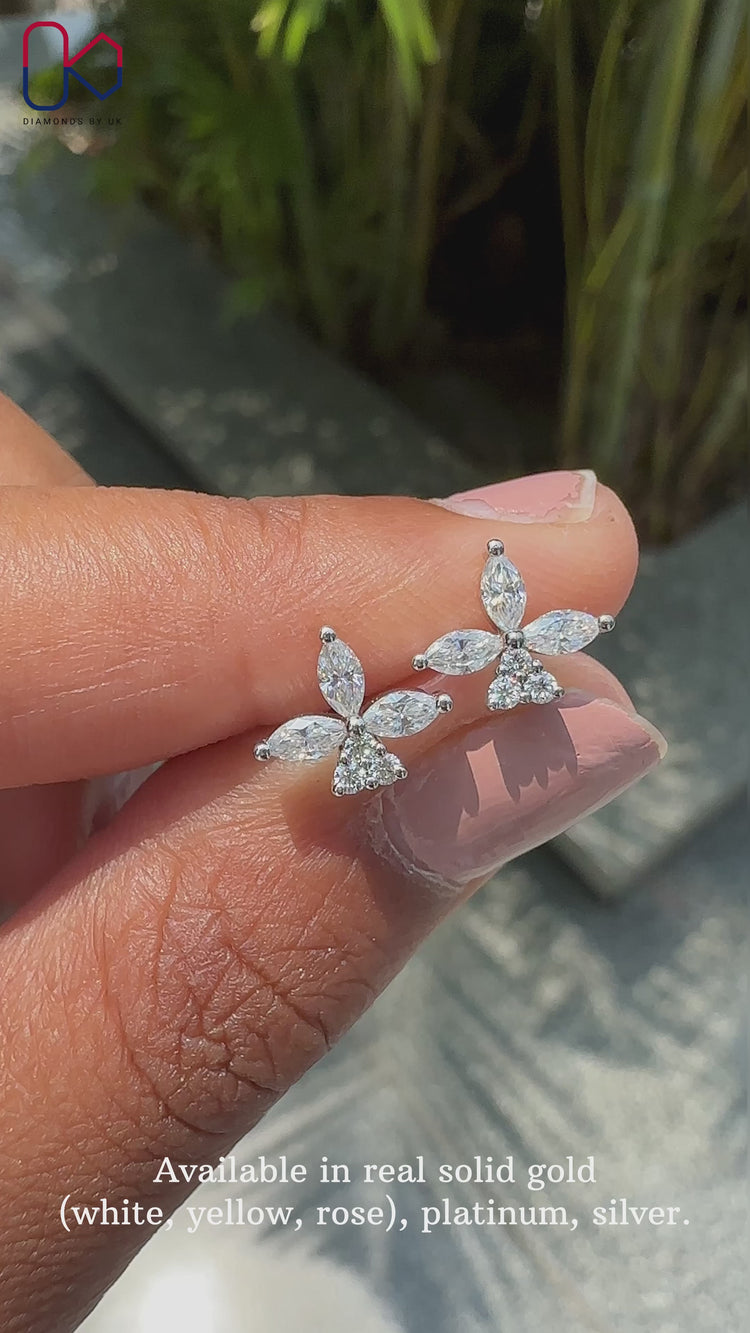 Elegant floral earrings crafted with precision and brilliance.
