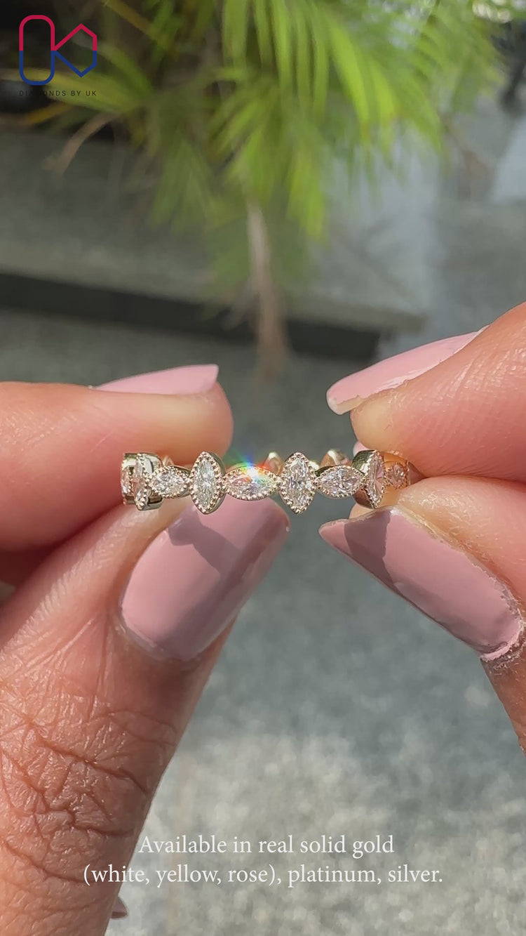 Bezel set band with Lab Grown Diamond for a clean modern look
