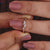 Dainty wedding band paired with yellow gold diamond band for a refined look.