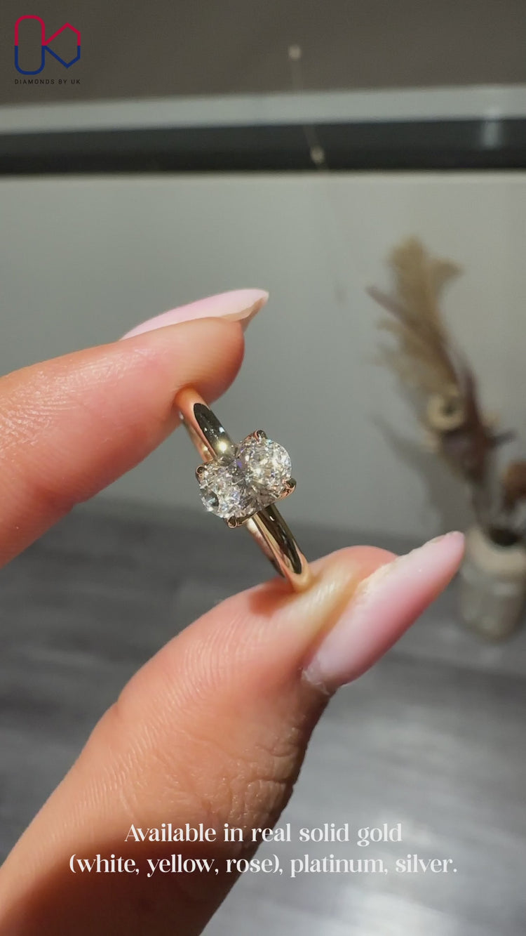 Handmade IGI Certified oval diamond ring.
