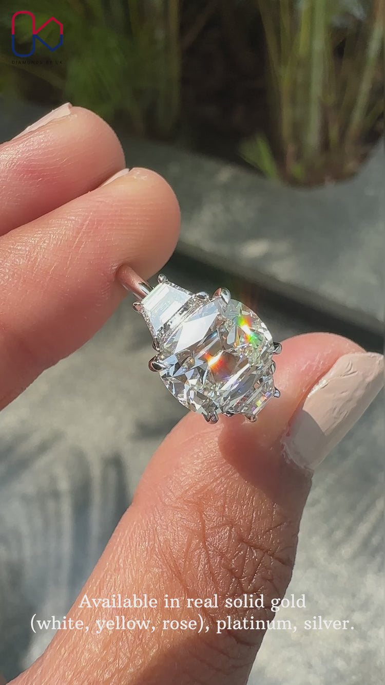 Cushion Cut Diamond Ring featuring a stunning sparkle.