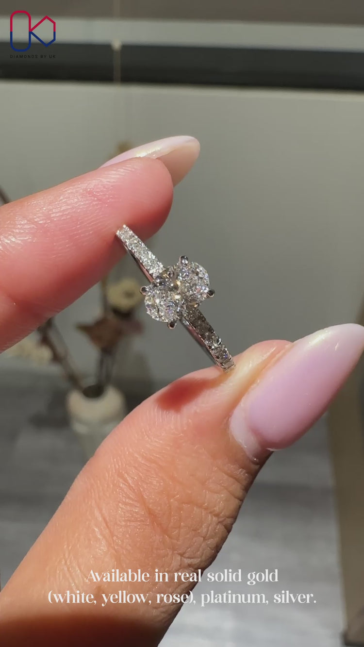 Handmade IGI Certified oval cut diamond ring.