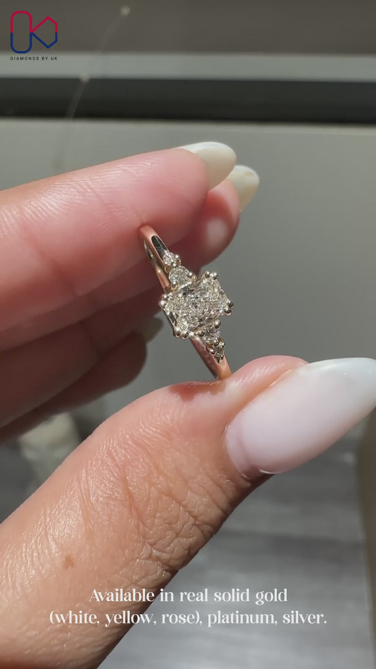 Handmade IGI Certified radiant cut diamond ring.