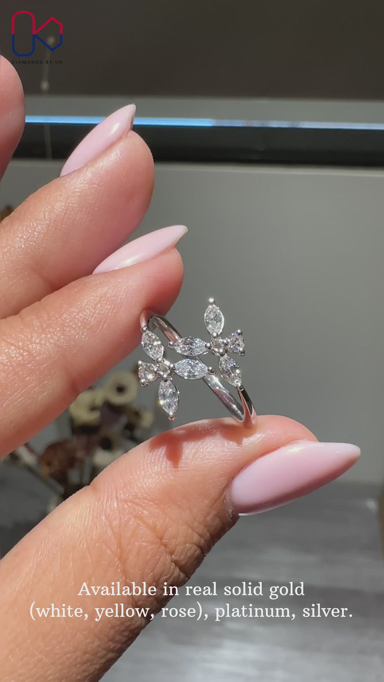 Nature Inspired Ring Featuring IGI Certified Diamonds.

