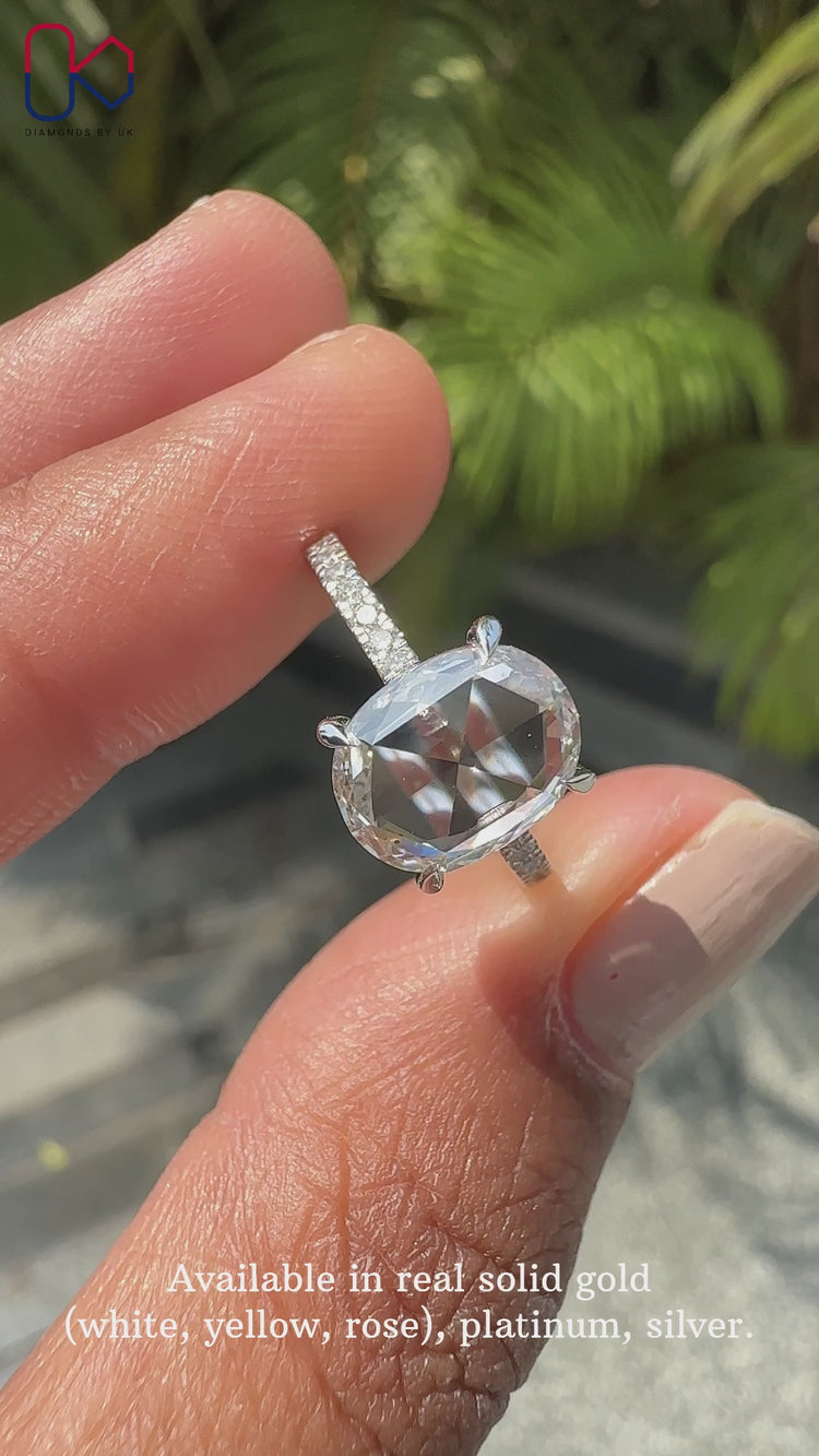 Antique Rose Cut Diamond Ring featuring vintage elegance.