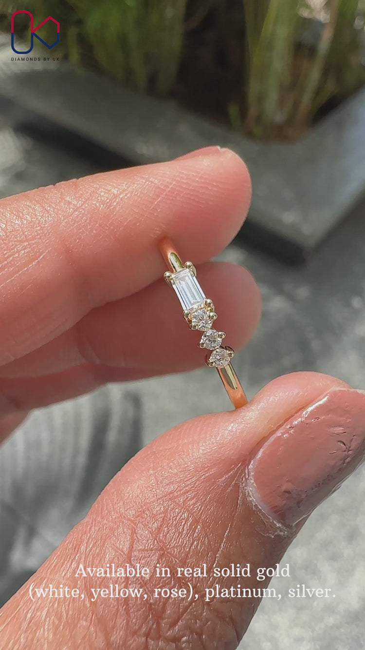 4 stone wedding band featuring a classic yet distinctive look
