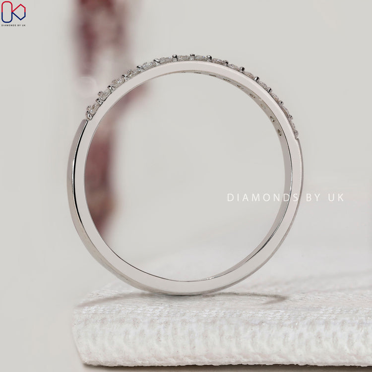 Handmade semi eternity diamond band by Diamondsbyuk.