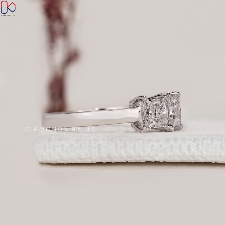 Handmade princess cut ring with prong setting.