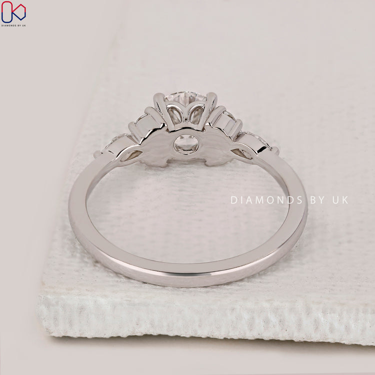 IGI Certified round cut diamond ring, handmade.