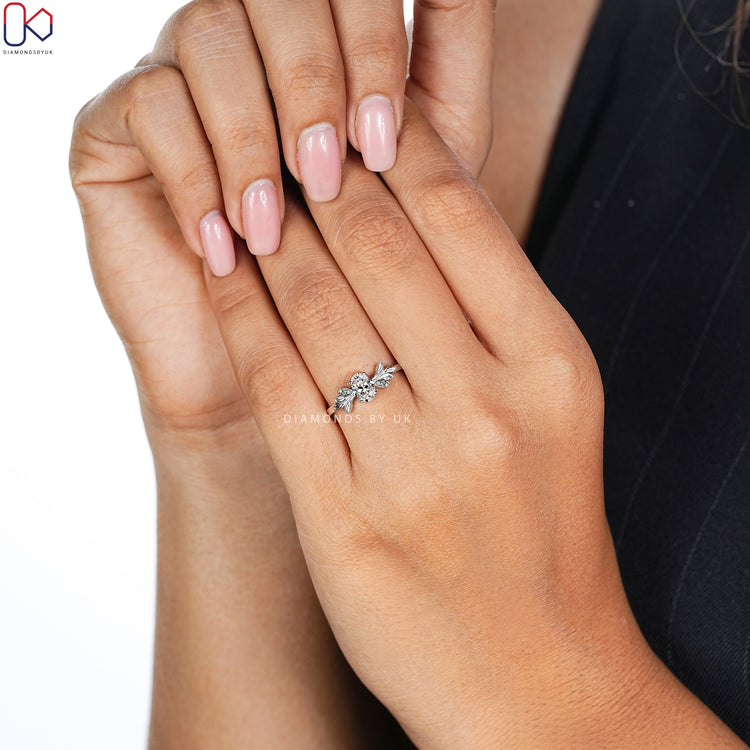Oval Cut Engagement Ring in Nature Inspired