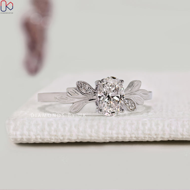 Oval Cut Engagement Ring in Nature Inspired