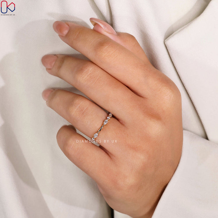 Handmade diamond Band with floating bubble setting.