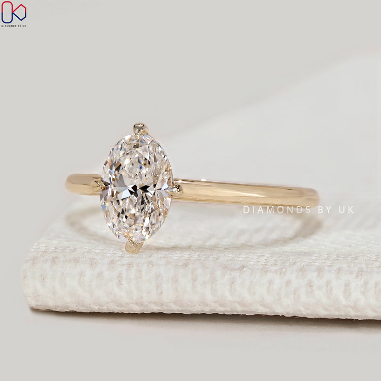 IGI Certified oval cut solitaire diamond ring.