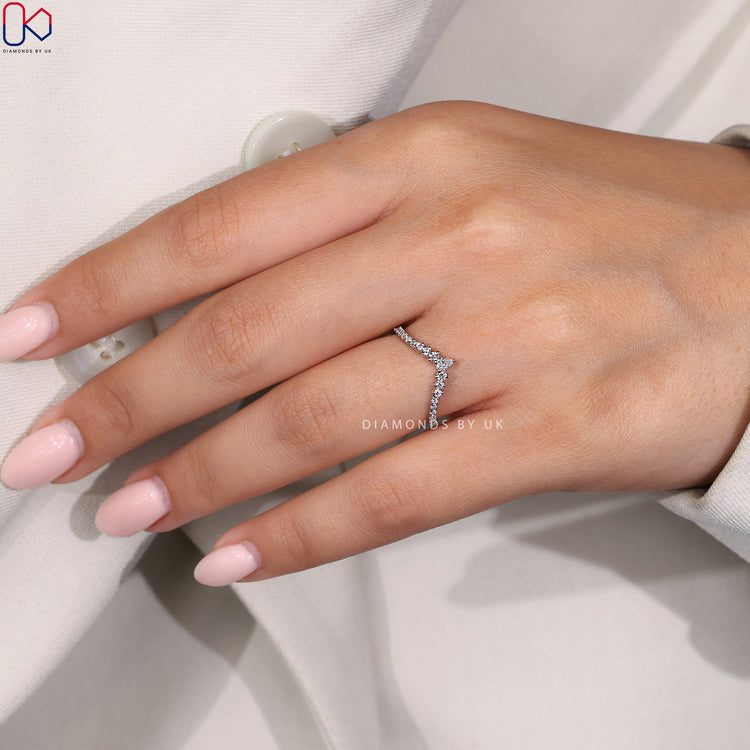 Tiara Style Pear And Round Cut Wedding Band