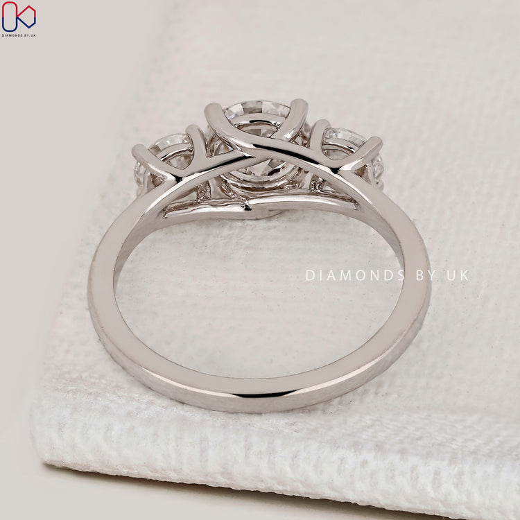 IGI Certified three stone diamond ring design.
