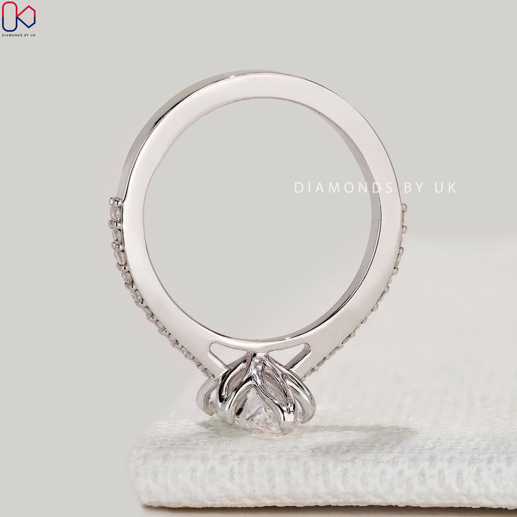 Marquise Cut Engagement Ring with Tulip Basket Setting