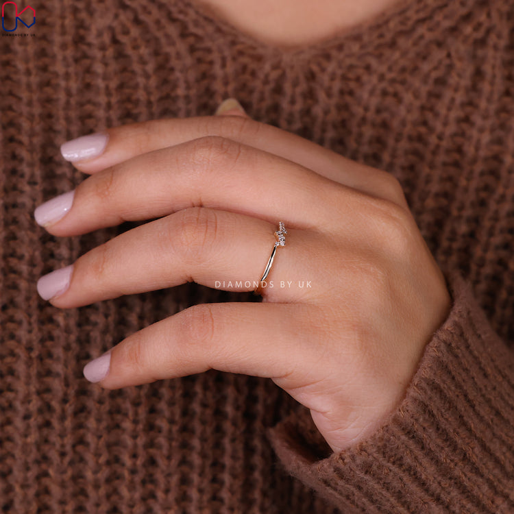 Handmade band featuring carefully selected diamonds for a custom, elegant touch.