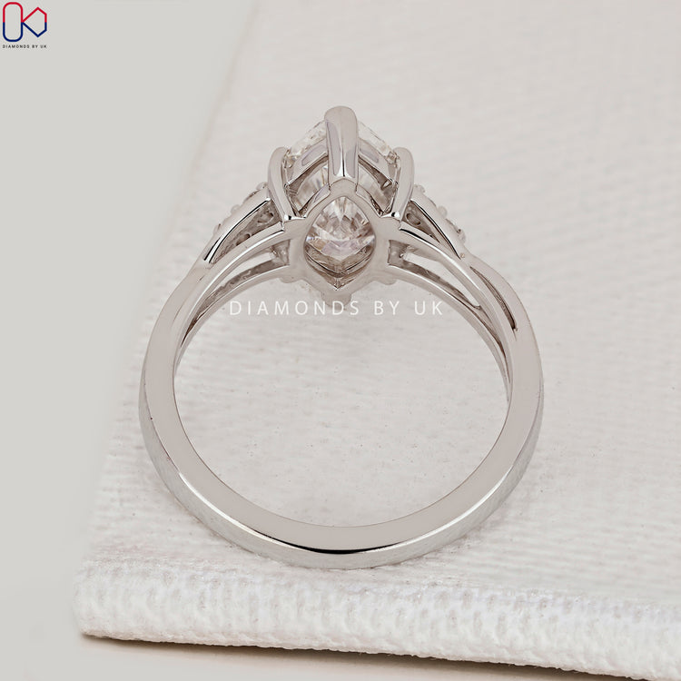 IGI Certified marquise diamond engagement ring.
