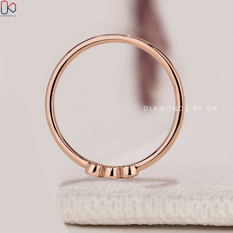 Handmade round diamond band with bezel milgrain.
